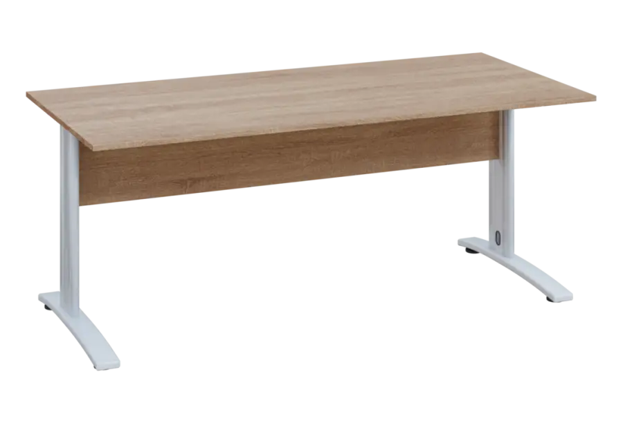 EPK 18 - 18 stůl kancelářský, kovová podnož bílá, deska 18 mm, široký 1800 mm, dub bardolino